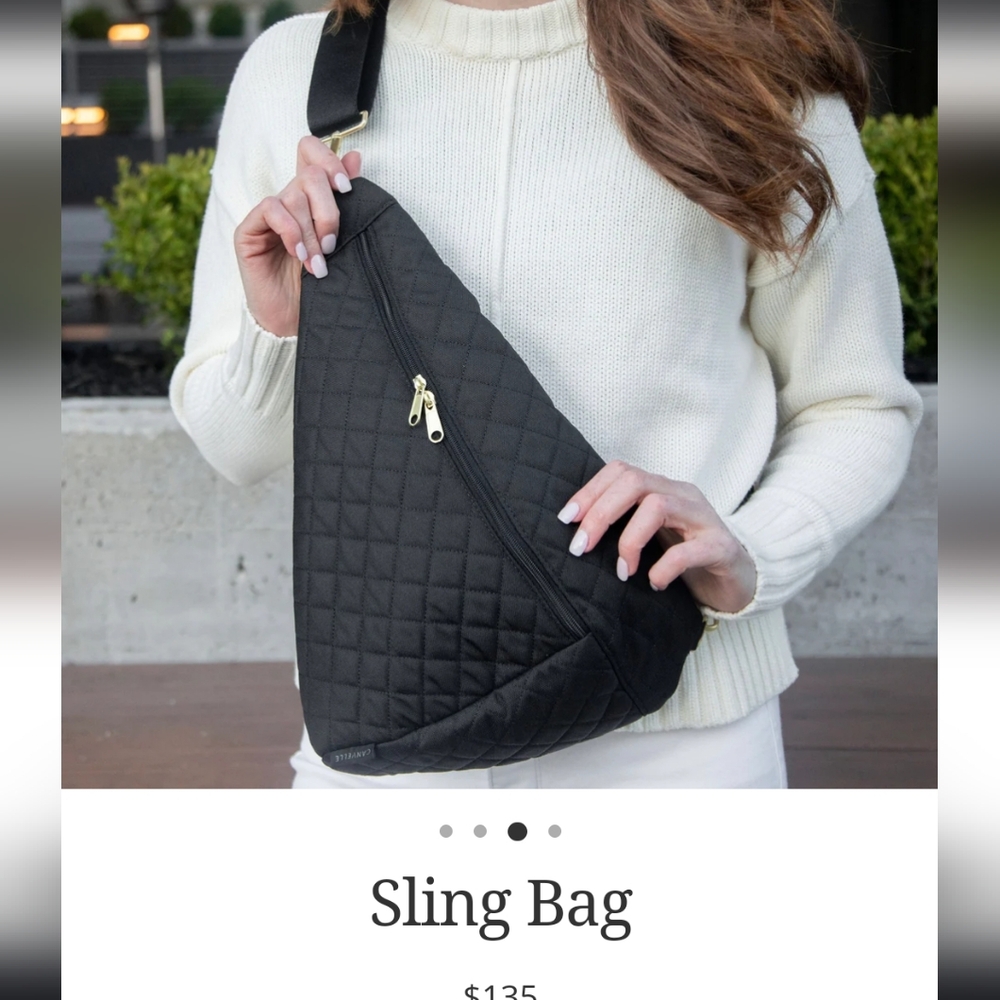 Canvelle Sling Bag - Quilted Black